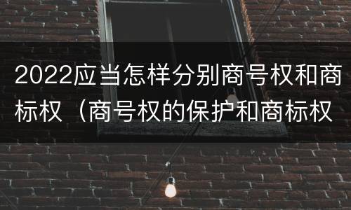 2022应当怎样分别商号权和商标权（商号权的保护和商标权的保护一样是全国性范围的）