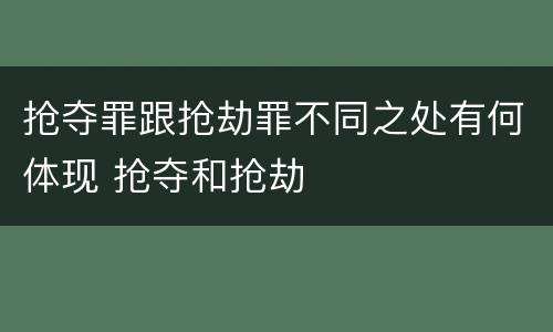 抢夺罪跟抢劫罪不同之处有何体现 抢夺和抢劫