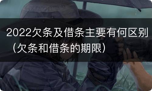 2022欠条及借条主要有何区别（欠条和借条的期限）