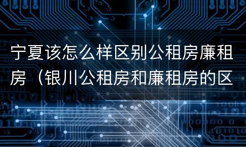 宁夏该怎么样区别公租房廉租房（银川公租房和廉租房的区别）