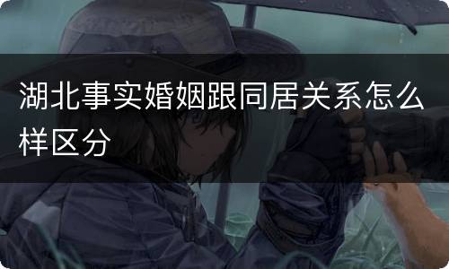 湖北事实婚姻跟同居关系怎么样区分