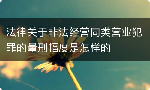 法律关于非法经营同类营业犯罪的量刑幅度是怎样的
