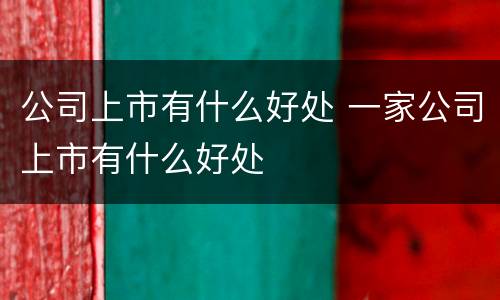 公司上市有什么好处 一家公司上市有什么好处