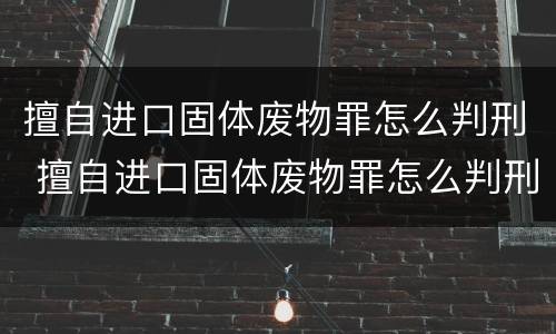 擅自进口固体废物罪怎么判刑 擅自进口固体废物罪怎么判刑的