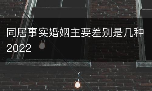 同居事实婚姻主要差别是几种2022