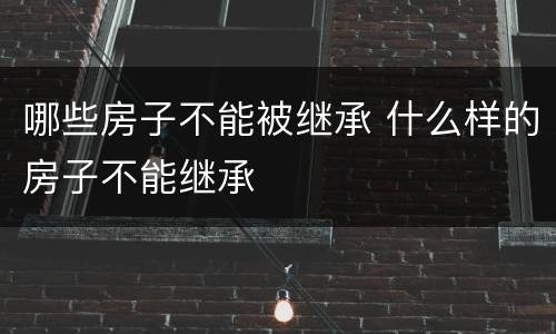 哪些房子不能被继承 什么样的房子不能继承