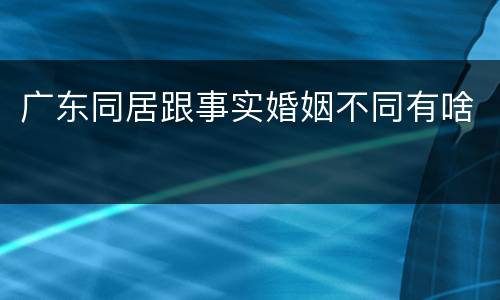 广东同居跟事实婚姻不同有啥