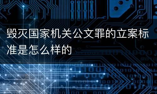 毁灭国家机关公文罪的立案标准是怎么样的