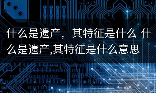 什么是遗产，其特征是什么 什么是遗产,其特征是什么意思