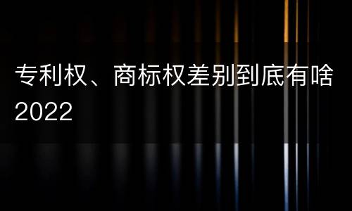 专利权、商标权差别到底有啥2022