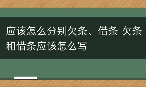 应该怎么分别欠条、借条 欠条和借条应该怎么写