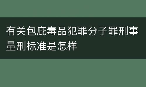 有关包庇毒品犯罪分子罪刑事量刑标准是怎样