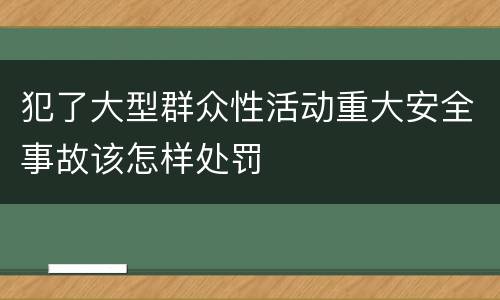 犯了大型群众性活动重大安全事故该怎样处罚