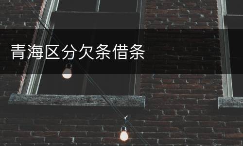 青海区分欠条借条