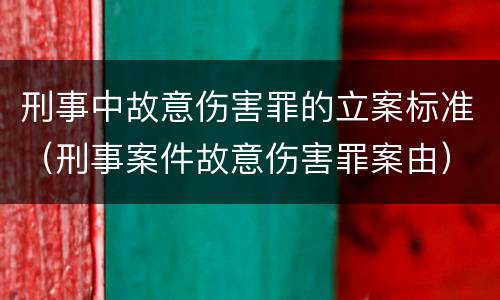 刑事中故意伤害罪的立案标准（刑事案件故意伤害罪案由）