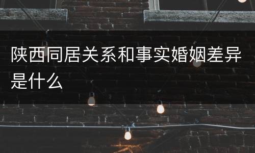 陕西同居关系和事实婚姻差异是什么