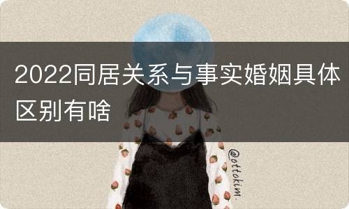 2022同居关系与事实婚姻具体区别有啥