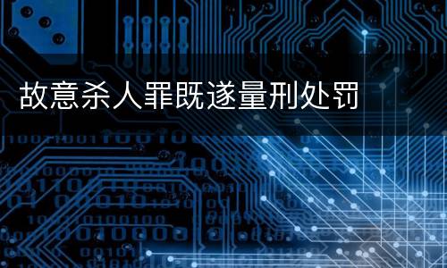 故意杀人罪既遂量刑处罚