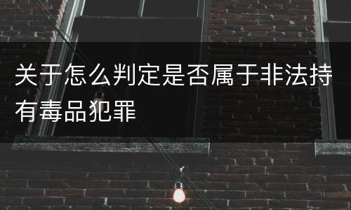 关于怎么判定是否属于非法持有毒品犯罪