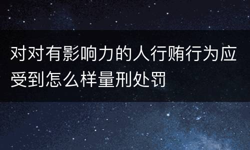 对对有影响力的人行贿行为应受到怎么样量刑处罚