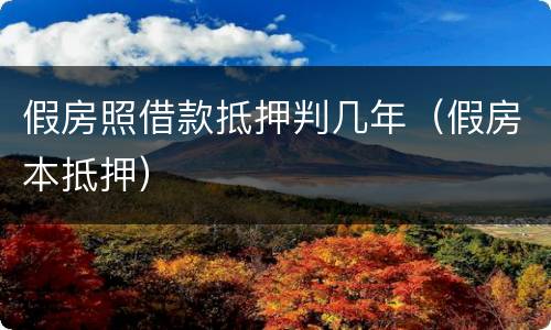 假房照借款抵押判几年（假房本抵押）