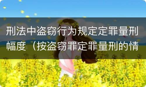 刑法中盗窃行为规定定罪量刑幅度（按盗窃罪定罪量刑的情形）