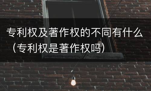 专利权及著作权的不同有什么（专利权是著作权吗）