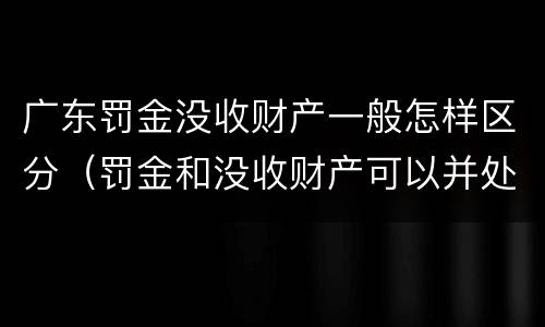 广东罚金没收财产一般怎样区分（罚金和没收财产可以并处吗）