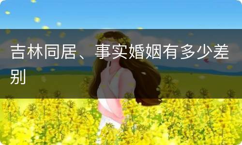 吉林同居、事实婚姻有多少差别