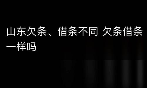 山东欠条、借条不同 欠条借条一样吗
