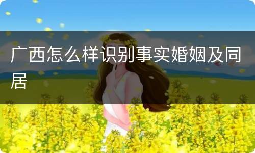 广西怎么样识别事实婚姻及同居