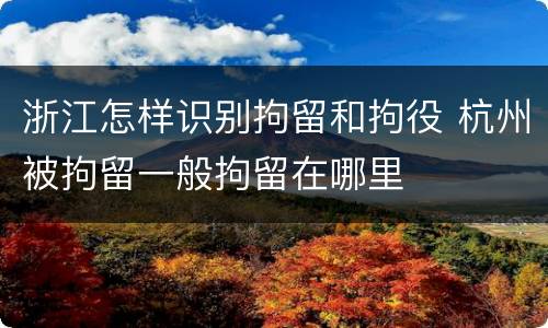 浙江怎样识别拘留和拘役 杭州被拘留一般拘留在哪里
