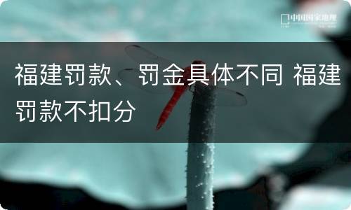 福建罚款、罚金具体不同 福建罚款不扣分