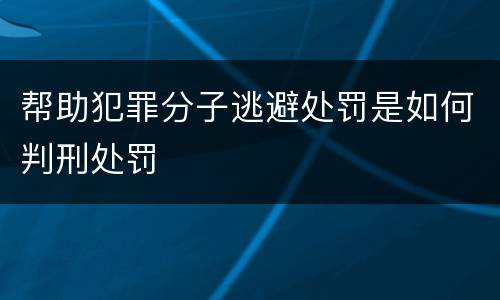 帮助犯罪分子逃避处罚是如何判刑处罚