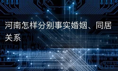 河南怎样分别事实婚姻、同居关系