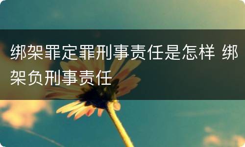 绑架罪定罪刑事责任是怎样 绑架负刑事责任