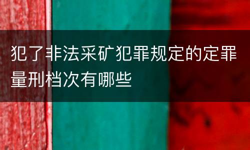 犯了非法采矿犯罪规定的定罪量刑档次有哪些