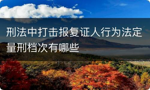 刑法中打击报复证人行为法定量刑档次有哪些
