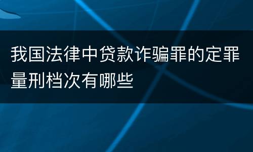 我国法律中贷款诈骗罪的定罪量刑档次有哪些