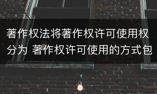 著作权法将著作权许可使用权分为 著作权许可使用的方式包括