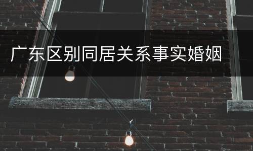 广东区别同居关系事实婚姻