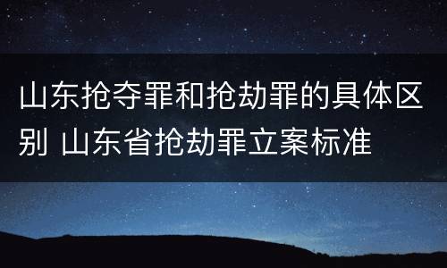 山东抢夺罪和抢劫罪的具体区别 山东省抢劫罪立案标准