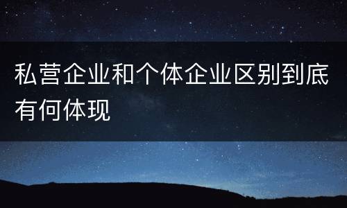 私营企业和个体企业区别到底有何体现