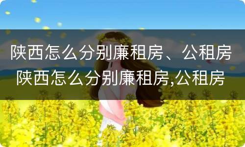 陕西怎么分别廉租房、公租房 陕西怎么分别廉租房,公租房呢