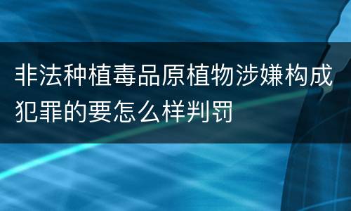 非法种植毒品原植物涉嫌构成犯罪的要怎么样判罚