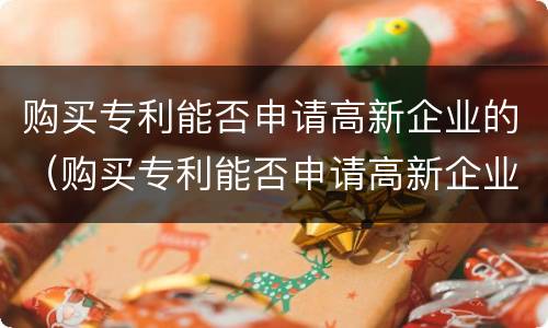 购买专利能否申请高新企业的（购买专利能否申请高新企业的发票）