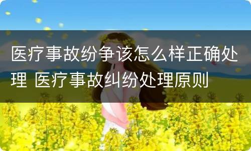 医疗事故纷争该怎么样正确处理 医疗事故纠纷处理原则