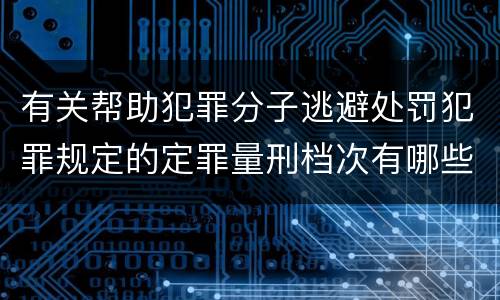 有关帮助犯罪分子逃避处罚犯罪规定的定罪量刑档次有哪些