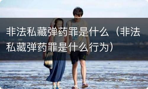 非法私藏弹药罪是什么（非法私藏弹药罪是什么行为）