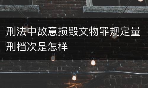 刑法中故意损毁文物罪规定量刑档次是怎样